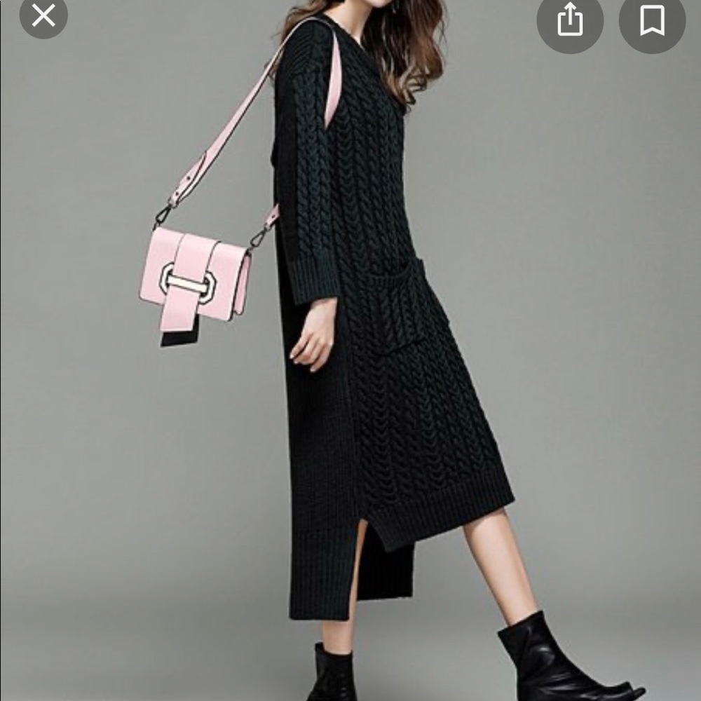 Green Cable Knit Sweater Dress, Size US 4, NWT!